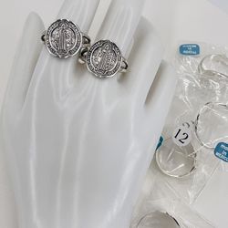 San Benito Anillos Plata Italiana Talla 9 10 11 12/Saint Benedict Rings Italian Silver Size 9 10 11 $20 EACH