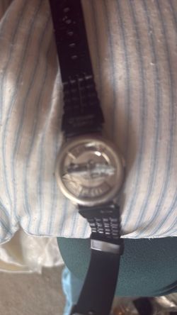 Wristwatch with Black Band Cadillac car