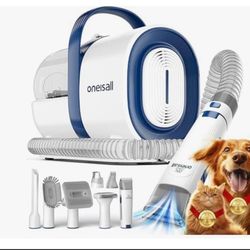 (Firm Price) oneisall Dog Grooming Vacuum, Pet Grooming Vacuum with Clipper Nail Grinder, 1.5L Dust Cup Dog deshedding Brush with 7 Tools for Shedding