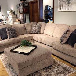 🚚Ask 👉Sectional, Sofa, Couch, Loveseat, Living Room Set, Ottoman, Recliner, Chair, Sleeper. 

✔️In Stock 👉Bovarian Stone 3-Piece LAF Sectional