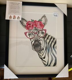 NEW Framed Zebra Wall Art 