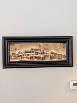 Framed Legacy Fenway Park Panoramic Art Color Splash Boston Red Sox Sign COA