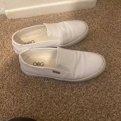 White Slip Ons