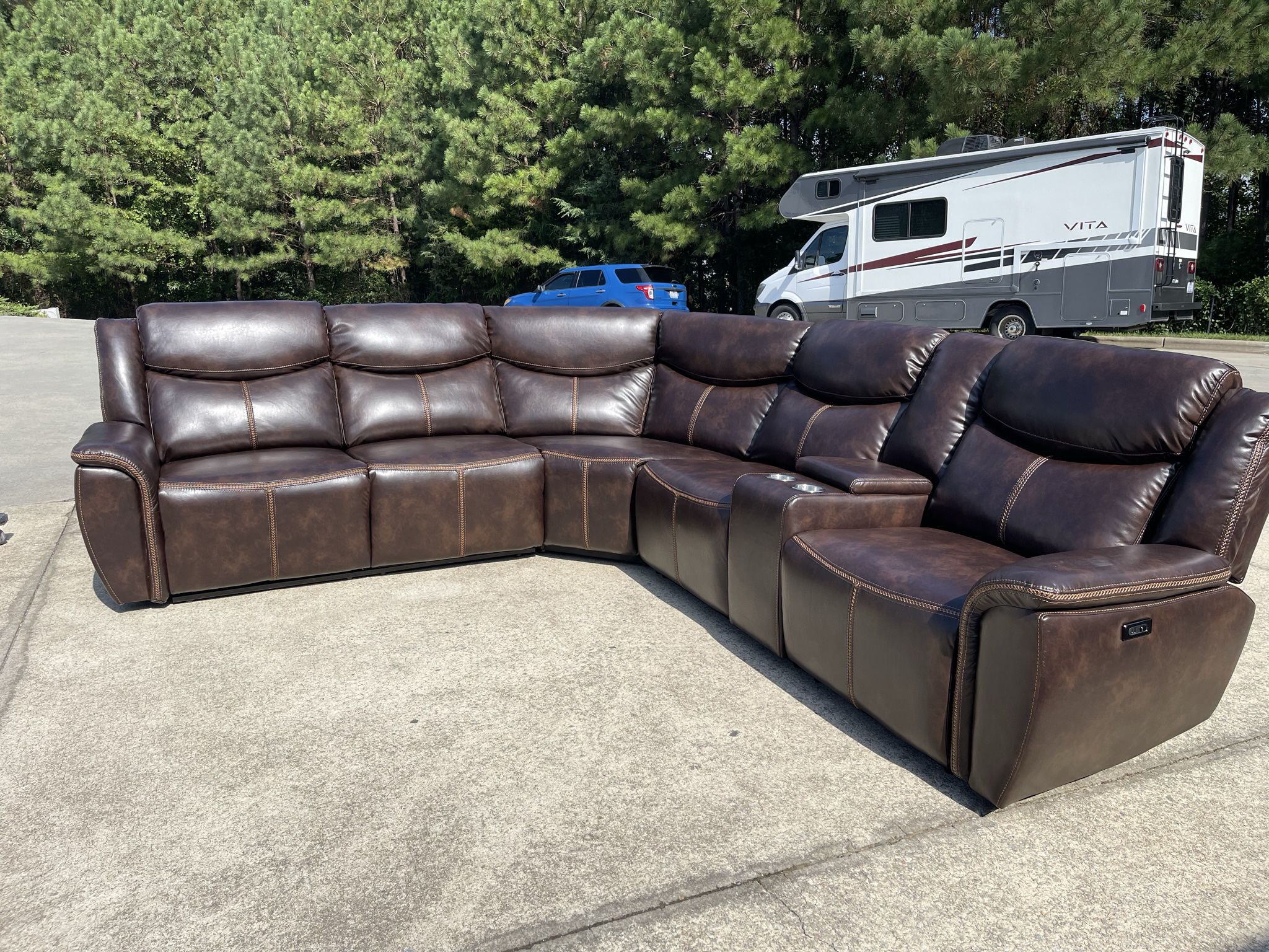 Brand New! Beautiful All Power Reclining Sectional Only $1999