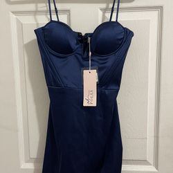 Oh Polly Navy Blue Dress 