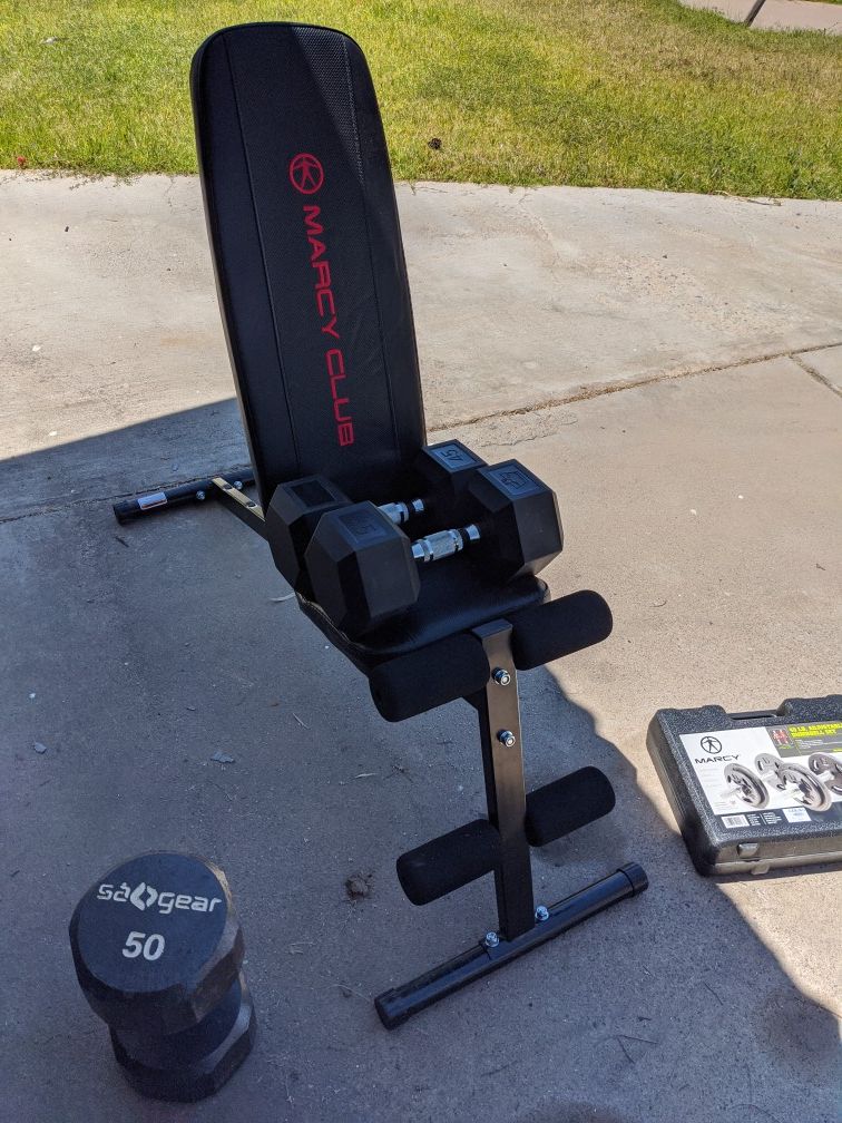 Weights and bench for sale