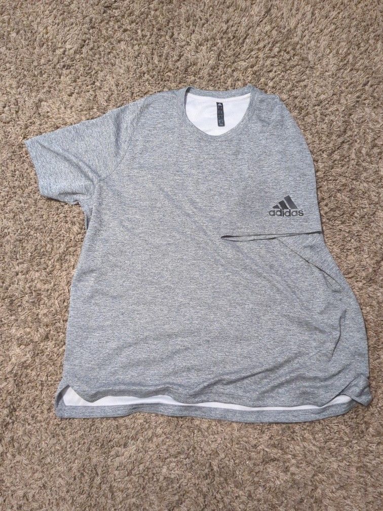 Men's Gray 2XL Adidas T-Shirt