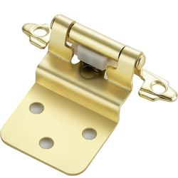 30 Pack 15 Pairs 3/8 Inch Overlay Gold Cabinet Hinges 