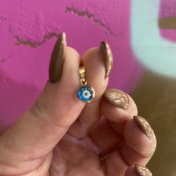 14k EVIL EYE BLUE CHARM 