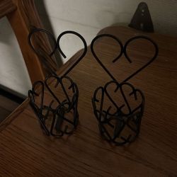 Vintage Hanging Tea Candle Holder Heart Wired