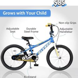 ✌️ 16-20 Inch Kids Bicycle for Ages 4-12, Rider Height 40-61" | BMX Style | Adjustable Handlebar | Sponge Cover | Multiple Colors | Boys Bike