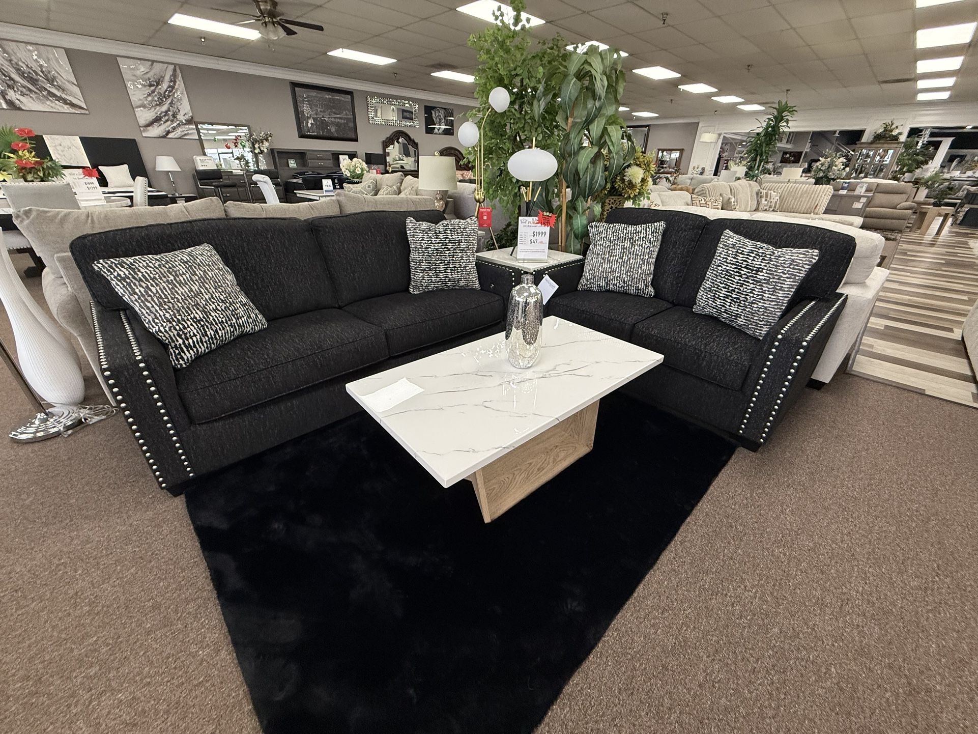 2 Pc Sofa And Loveseat With LED Lights 