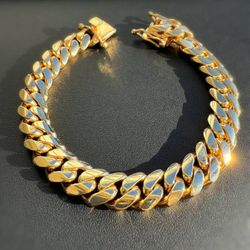 14k solid Yellow Gold brand new Big Boy Cuban link bracelet 8.5” 87.6 grams 11.5mm
