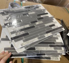 Real tile, backsplash, black, and different color gray