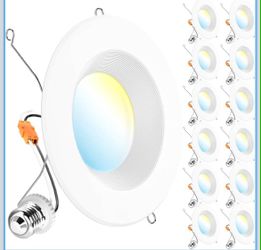 12 pack of 6 inch Retrofit LED Recessed lights 5CC 13w=100 w dimmable new in box pick up in pomona $45