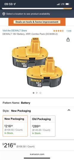 Dewalt 18V XRP Batteries 2 Counts
