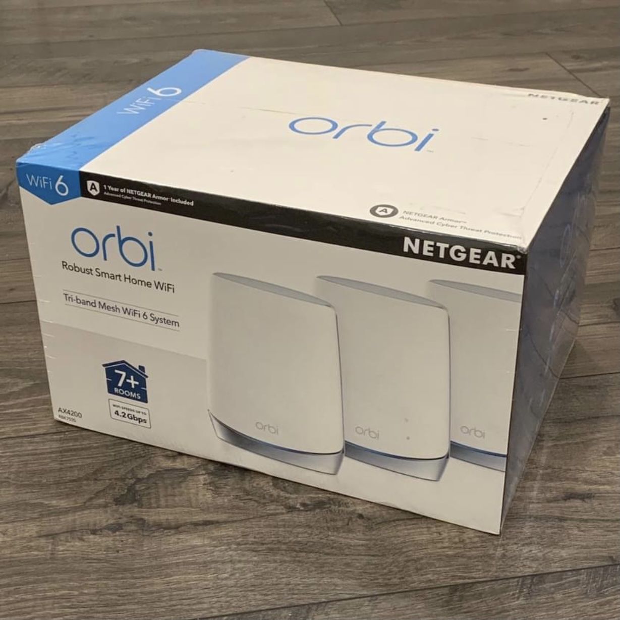 Netgear Wifi 6 ORBI Pack of 3 AX4200 4.2Gbps Tri-band Whole Home Mesh Router RBK753 not velop eero