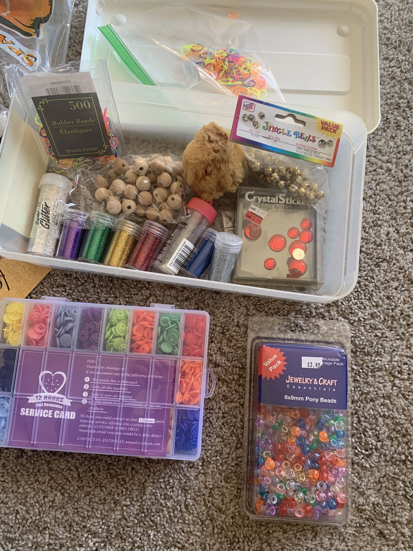 Craft Supplies Beads Glitter Etc Lot # 1 