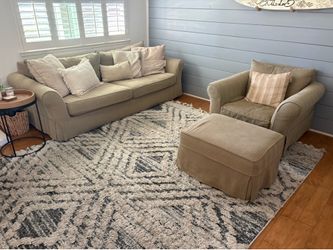 Pottery Barn Couch Chair and Ottoman Set
