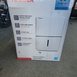 TOSHIBA 50-PINT 115-VOLT ENERGY STAR MOST EFFICIENT DEHUMIDIFIER WITH CONTINUOUS OPERATING FUNCTION COVERS UP TO 4,500 SQ. FT. 