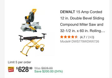 Dewalt Saw / Plus Stand