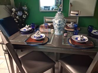 Table and four chairs