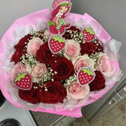 Strawberry Shortcake 25 Rose Boquet