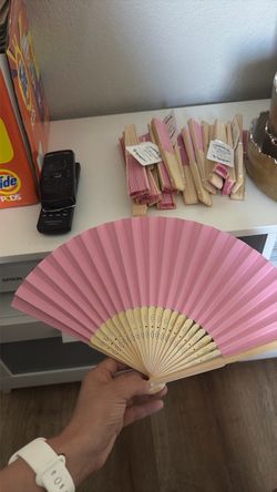 Pink Foldable Hand Fan