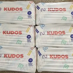 Kudos diapers Size 1, 219 Diapers