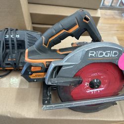 RIDGID 18V Subcompact Brushless 6-1/2 in. Circular Saw Kit with 4.0 Ah Battery and Charger