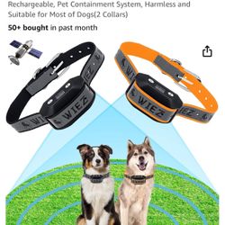 WIEZ GPS Wireless Dog Fence, Electric Dog Fence for Outdoor, Range 65-3281ft, Adjustable Warning Strength, Rechargeable, Pet Containment System, Harml