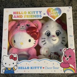 Hello Kitty and Friends x Care Bears Cheer Bear Sealed Box Set 2 Plush *IN HAND*