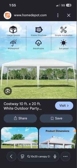 10x20 white canopy