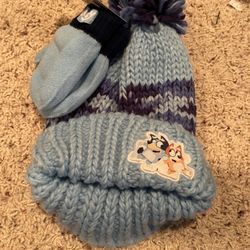 Bluey kids hat and mittens
