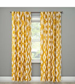 2 yellow curtain panels