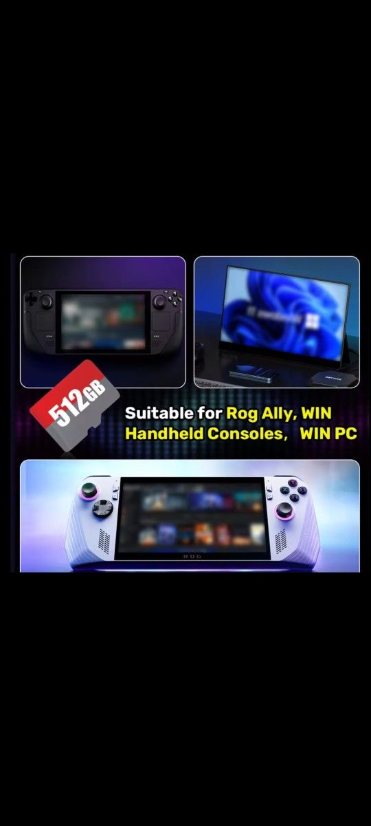 Ultimate 512GB TF Game Card for ROG Ally, Windows Handheld Consoles, & PCs