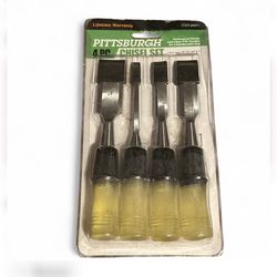 4 pcs Pittsburgh Chisel Set Pvc Handle Treated Carbon Steel / d2