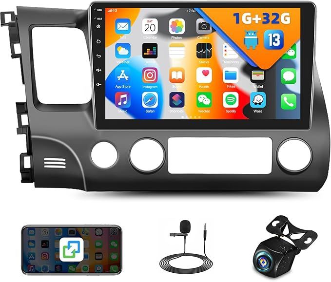 UNITOPSCI 1G+32G Android 13 Car Stereo Radio for Honda Civic 2006-2011