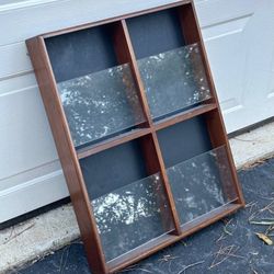 Bretford 4 Pocket Wood Wall Magazine Holder Display Rack Storage Shelf Organizer Clear Acrylic Front For Newspaper Pamphlet Menu Brochure Bulletin Boo