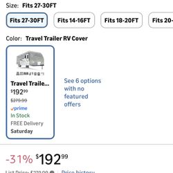 RV Cover Fits 27-30ft Travel Trailer, Lightweight Waterproof Camper Cover for Toy Hauler