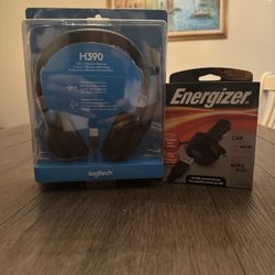  USB Computer Headset and USB Car Charger