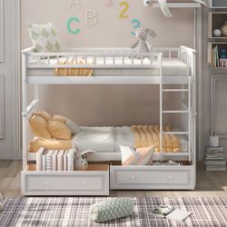 Bunk Bed Twin Over Twin With Drawers 