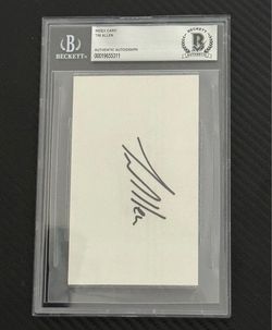 Tim Allen BAS Auto 3x5 Index Card Home Improvement Toy Story Signed Slab