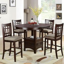 Dining Counter Height Table with 4 chairs