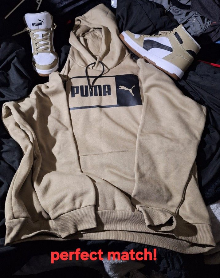 Size 11 Pumas & 2xl Puma Sweatshirt