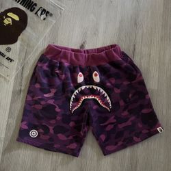 Bape purple camo shark sweat shorts AUTHENTIC for Sale in