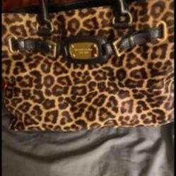 Black Gold And Brown  Cheetah Michael Kors Bag And Wallet