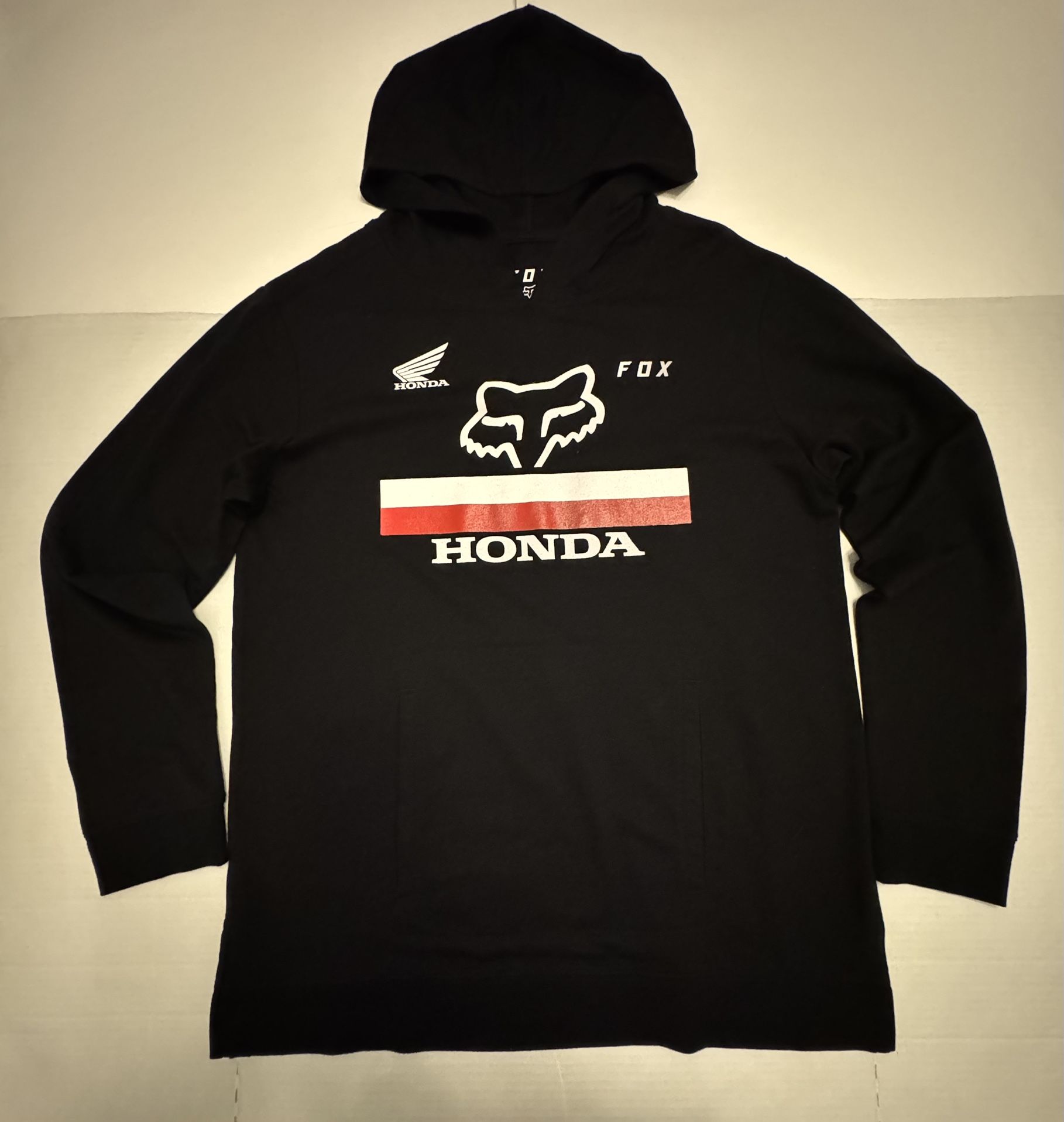 NWOT Fox Racing Honda Long Sleeve T Shirt Hoodie Printed Black Red White Men Size Medium