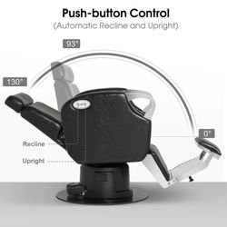 Electric Barberpub Salon Professional Beauty Standard Reclining Chair 9109