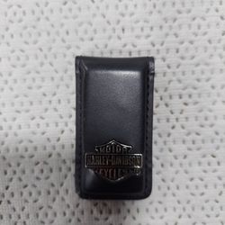 Harley Davidson Magnetic Leather Money Clip